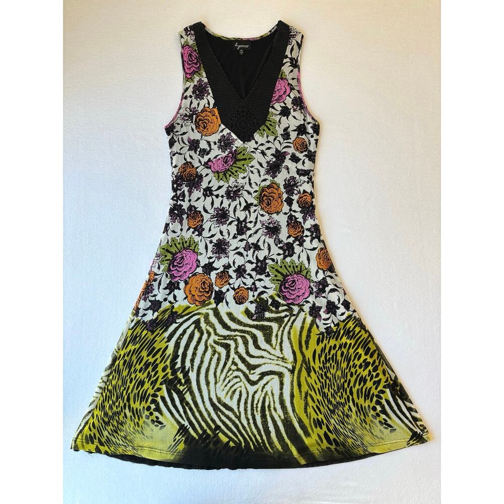 Lynn Ritchie 100% Silk Sleeveless Dress Small Animal Print Fairy Grunge Indie